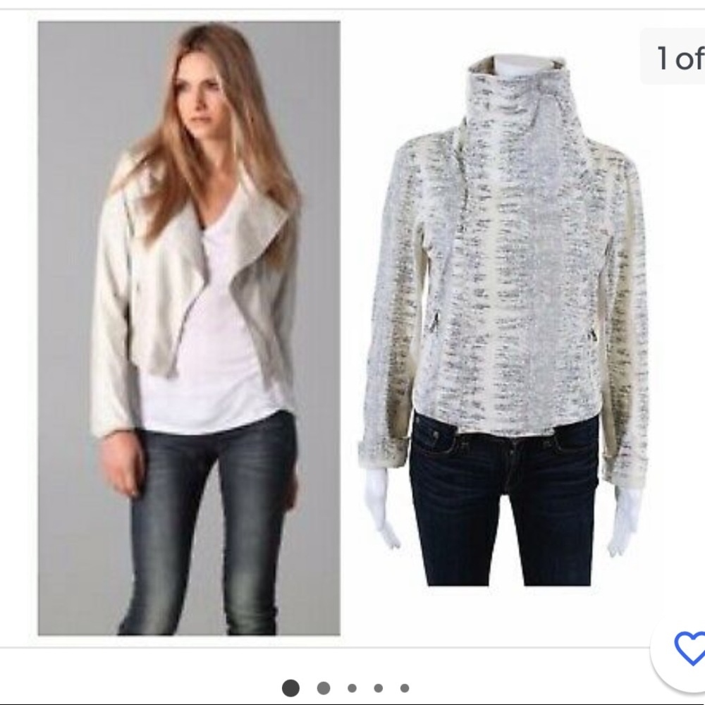 Georgie Intermix Snake Skin Moto Jacket Faux Suede